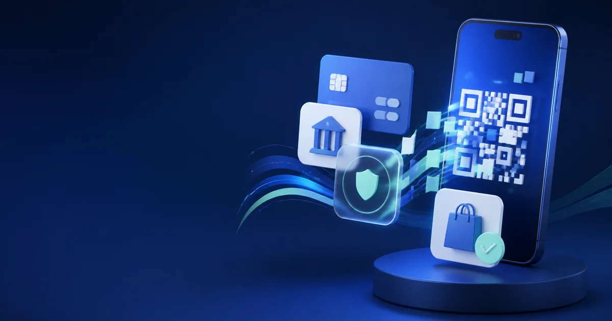 Смартфон открывает QR-код и ссылку для оплаты через СБП